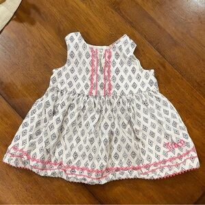 Juicy Couture geometric Girls Baby Embroidered White Black Dress 12M